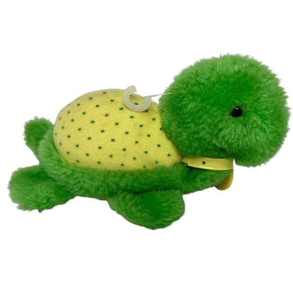 Vintage 1981 Strawberry Shortcake Plush Apple Dumplin Tea Time Turtle w/ Collar - Picture 3 of 10